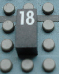 Modulex, Tile 1 x 2 with White Calendar Day Number '18' Pattern