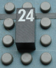 Modulex, Tile 1 x 2 with White Calendar Day Number '24' Pattern