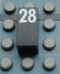 Modulex, Tile 1 x 2 with White Calendar Day Number '28' Pattern
