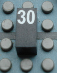 Modulex, Tile 1 x 2 with White Calendar Day Number '30' Pattern