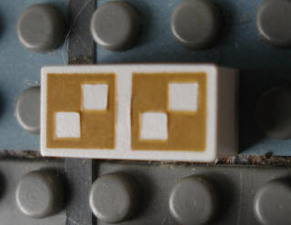 Modulex, Tile 1 x 2 with Yellow Squares Pattern