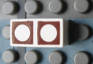 Modulex, Tile 1 x 2 with Brown Circles Outline Pattern