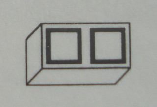 Modulex, Tile 1 x 2 with Black Squares Pattern
