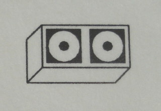 Modulex, Tile 1 x 2 with Black Circles Outline Double Pattern