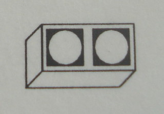 Modulex, Tile 1 x 2 with Black Circles Outline Pattern