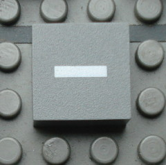 Modulex, Tile 2 x 2 (no Internal Supports) with White Dash / Hyphen / Minus Sign (-) Pattern