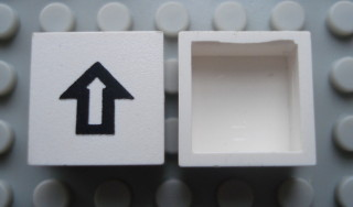 Modulex, Tile 2 x 2 (no Internal Supports) with Black Arrow Pattern