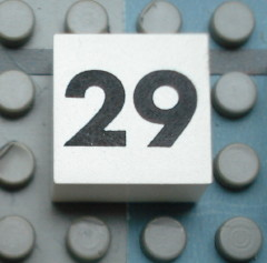 Modulex, Tile 2 x 2 (no Internal Supports) with Black Calendar Week Number 29 Pattern