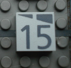 Modulex, Tile 2 x 2 (no Internal Supports) with Dark Gray Slopes and Calendar Week Number 15 Pattern