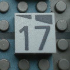 Modulex, Tile 2 x 2 (no Internal Supports) with Dark Gray Slopes and Calendar Week Number 17 Pattern