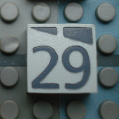 Modulex, Tile 2 x 2 (no Internal Supports) with Dark Gray Slopes and Calendar Week Number 29 Pattern