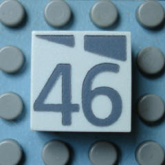 Modulex, Tile 2 x 2 (no Internal Supports) with Dark Gray Slopes and Calendar Week Number 46 Pattern