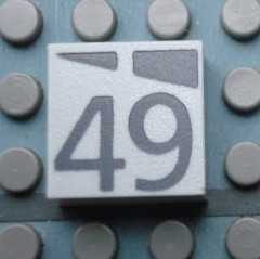 Modulex, Tile 2 x 2 (no Internal Supports) with Dark Gray Slopes and Calendar Week Number 49 Pattern