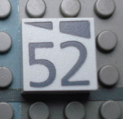 Modulex, Tile 2 x 2 (no Internal Supports) with Dark Gray Slopes and Calendar Week Number 52 Pattern
