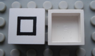 Modulex, Tile 2 x 2 (no Internal Supports) with Black Square Pattern