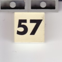 Modulex, Tile 2 x 2 (no Internal Supports) with Black Calendar Week Number 57 Pattern