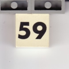 Modulex, Tile 2 x 2 (no Internal Supports) with Black Calendar Week Number 59 Pattern