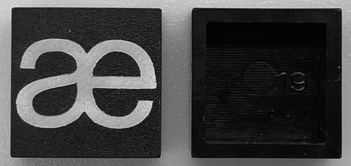 Modulex, Tile 2 x 2 (no Internal Supports) with White Lowercase Letter æ Pattern