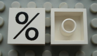 Modulex, Tile 2 x 2 with Black  '%' Pattern (with internal support)