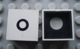 Modulex, Tile 2 x 2 with Black Circle Small Pattern (Black internal lining with White dot)