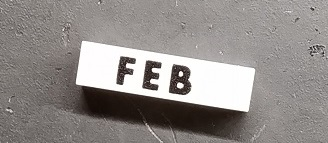 Modulex, Tile 1 x 4 with Black Month 'FEB' Pattern