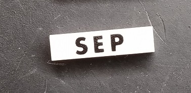 Modulex, Tile 1 x 4 with Black Month 'SEP' Pattern