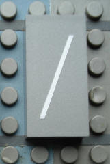 Modulex, Tile 2 x 4 with White Slash (/) Pattern