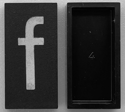 Modulex, Tile 2 x 4 with White Lowercase Letter f Pattern