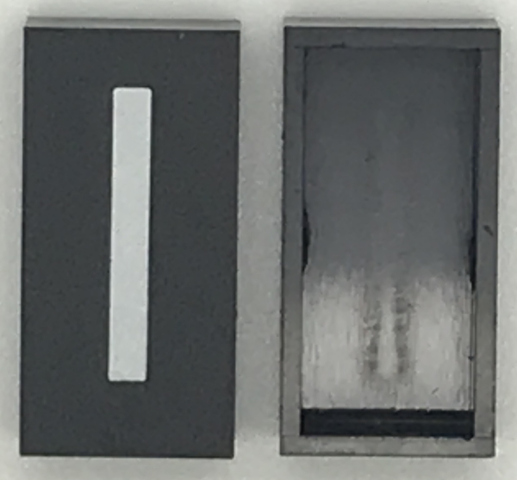 Modulex, Tile 2 x 4 with White Lowercase Letter l / Capital Letter I Pattern