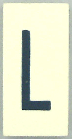 Modulex, Tile 2 x 4 with Dark Gray Capital Letter L Pattern (Thin Font)