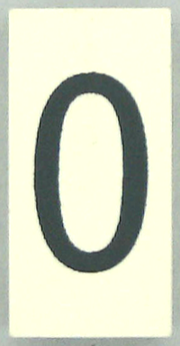 Modulex, Tile 2 x 4 with Dark Gray Capital Letter O Pattern (Thin Font)