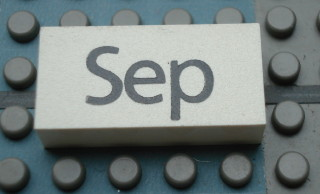 Modulex, Tile 2 x 4 with Dark Gray Month 'Sep' Pattern