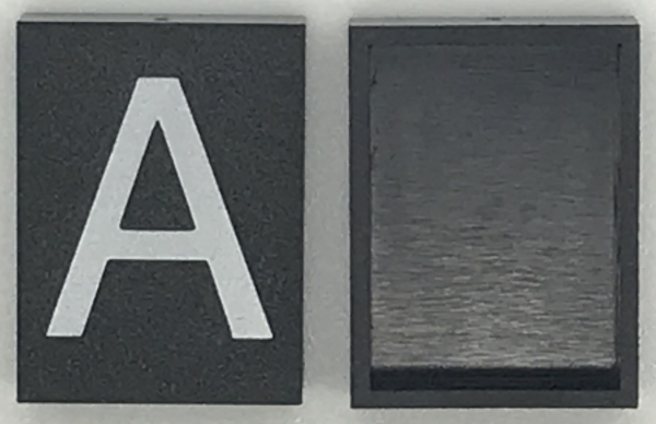Modulex, Tile 3 x 4 (no Internal Supports) with White Capital Letter A Pattern
