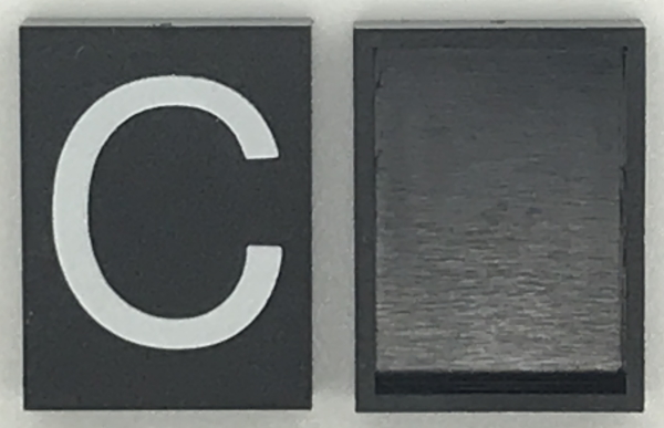 Modulex, Tile 3 x 4 (no Internal Supports) with White Capital Letter C Pattern
