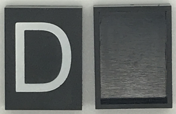 Modulex, Tile 3 x 4 (no Internal Supports) with White Capital Letter D Pattern