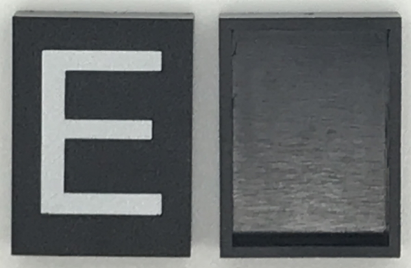 Modulex, Tile 3 x 4 (no Internal Supports) with White Capital Letter E Pattern