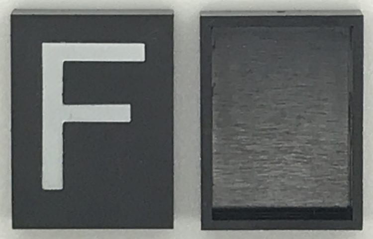 Modulex, Tile 3 x 4 (no Internal Supports) with White Capital Letter F Pattern