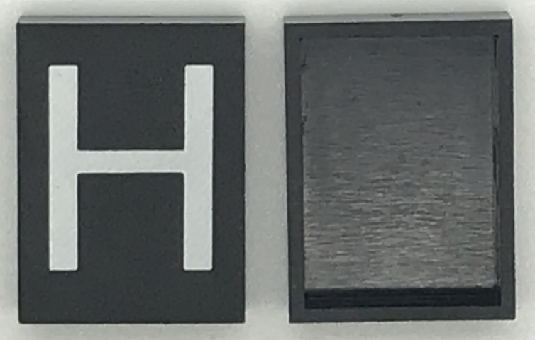 Modulex, Tile 3 x 4 (no Internal Supports) with White Capital Letter H Pattern