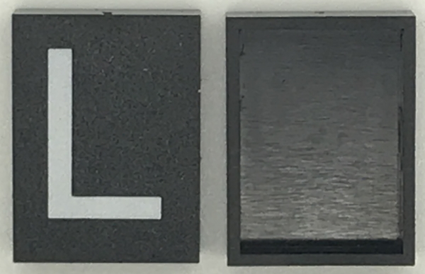 Modulex, Tile 3 x 4 (no Internal Supports) with White Capital Letter L Pattern