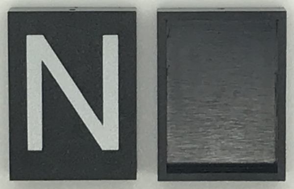 Modulex, Tile 3 x 4 (no Internal Supports) with White Capital Letter N Pattern
