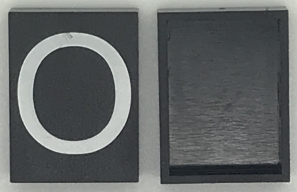 Modulex, Tile 3 x 4 (no Internal Supports) with White Capital Letter O Pattern