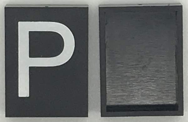 Modulex, Tile 3 x 4 (no Internal Supports) with White Capital Letter P Pattern