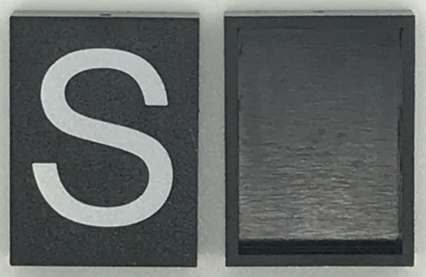 Modulex, Tile 3 x 4 (no Internal Supports) with White Capital Letter S Pattern