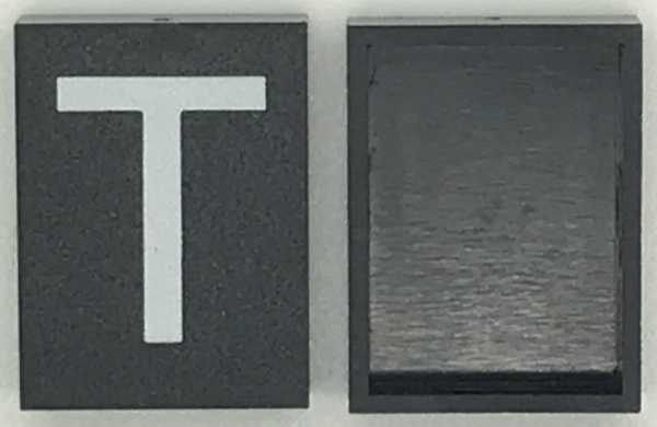 Modulex, Tile 3 x 4 (no Internal Supports) with White Capital Letter T Pattern