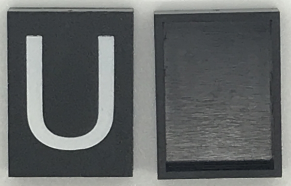 Modulex, Tile 3 x 4 (no Internal Supports) with White Capital Letter U Pattern