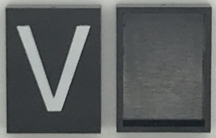 Modulex, Tile 3 x 4 (no Internal Supports) with White Capital Letter V Pattern