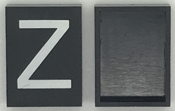Modulex, Tile 3 x 4 (no Internal Supports) with White Capital Letter Z Pattern