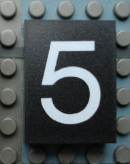 Modulex, Tile 3 x 4 (no Internal Supports) with White Number 5 Pattern