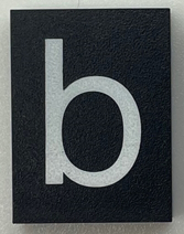 Modulex, Tile 3 x 4 (no Internal Supports) with White Lowercase Letter b Pattern