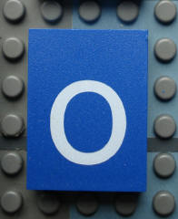 Modulex, Tile 3 x 4 (no Internal Supports) with White Lowercase Letter o Pattern